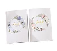 YARNOW Libros de Votos para Boda 2 Piezas Diseño Delicado en Papel para Día de Boda y Accesorios de Fotos