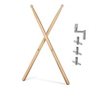 YARNOW Llave para Baquetas de Madera Portátiles Accesorios para Batería con Mango Ligero para Practicar con Baquetas de Percusión Incluye Llaves para Afinar Batería
