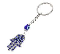 YARNOW Llavero Decorativo de Mano Ojo Azul Turco y Gemas de Imitación, Colgante Metálico Único, 1 Pieza, Accesorio para Bolso y Llaves, Amuleto de Protección y Buena Suerte