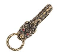 YARNOW Llavero Elegante Colgante de Llave Vintage de Latón Dorado, Ligero y Compacto, Superficie Lisa y Brillo, Diseño de Cabeza de Dragón, Práctico para Llaves de Coche