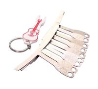 YARNOW Medidor de Radio de Diapasón para Guitarra Metal con 9 Piezas, Fácil de Medir y Leer, Incluye Llavero para Configuración de Puentes Acústicos y Eléctricos Color Color Aleatorio
