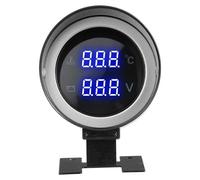 YARNOW Medidor Digital de Temperatura y Voltaje Agua Pantalla LED Redonda Kit para Automóviles y Motocicletas Adaptador de Tres Vías para Control del Motor y Refrigerante