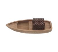 YARNOW Miniatura de Canoa de Madera con Toldo Modelo Náutico Flotante sin Acabado para Decoración de Escritorio y Fiesta Costera Barco Miniatura de Madera Resistente para Colección