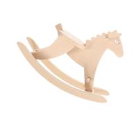 YARNOW Modelo Troyano Mini Balanceo Caballo Balancín De Casa De Muñecas Forma Caballito Balancín Casa De Muñecas Diminuto Decoración De Caballos Caballito Balancín Bebé Abedul Beige