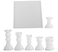 YARNOW Molde de Ajedrez de Silicona 3d, Moldes de Ajedrez, Blanco, Flexible y Resistente a Roturas, para Fundición Diy, Decorar y Jugar
