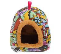 YARNOW Nido para Mascotas Pequeño Estampado de Fresa, Cama Cálida y Portátil para Hámster, Lona Duradera, Adecuado para Dormir y Refugio de Animales Pequeños como Erizos y Conejillos