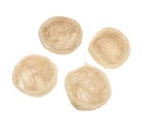 YARNOW Nido para Pájaros Hecho a Mano de Yute Engrosado, 4 Unidades de 7 Cm, Decoración Natural para Jardín, Mini Nido Artificial para Periquitos y Agapornis, Accesorio Transpirable
