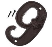 YARNOW Números de Dirección de Puerta de Hierro Fundido Estilo Retro Diseño Irregular, Fáciles de Instalar, Ideales para Decorar la Pared Exterior Casa