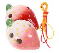 YARNOW Ocarina De 6 Agujeros Para Principiantes, Juego De 2 Unidades Diseño De Fresa En Colores Rojo y Rosa, Instrumento De Viento Para Práctica Infantil, Adecuado Como Obsequio Creativo