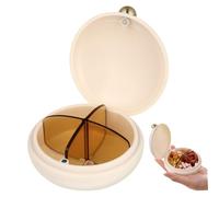 YARNOW Organizador Redondo Portátil para Medicamentos y Cápsulas, Estuche Compacto Compartimentos, Contenedor Ligero para Suplementos, Adecuado para Almacenamiento en Bolsos y Maletas