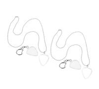 YARNOW Organizador Transparente para Púas de Guitarra 4 Unidades con Llavero y Collar Estuche Portátil Antipérdida Compatible con Guitarra Acústica y Eléctrica Almacenamiento Compacto