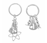 YARNOW Pack de 2 Llaveros Símbolo de Laboratorio y Microscopio, Accesorios Decorativos para Llaves y Mochilas, Recomendados para Estudiantes y Profesionales de Ciencias Varios estilos