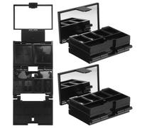 YARNOW Paleta de Maquillaje vacía de 3 Piezas: Caja dispensadora de Sombras de Ojos, Colorete y Polvos Recargable, Bandeja organizadora de Maquillaje Plegable de 3 Compartimentos.