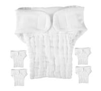 YARNOW Pañales de Tela Reutilizables para Bebés, 5 Piezas de Algodón Transpirable Tamaño M Color Claro, Absorbentes y Lavables, Pañal de Baño Cómodo para Recién Nacidos 3-9 Meses (5.5-10