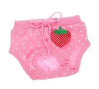YARNOW Pañales para Perros Machos Función Absorbente Algodón Talla l Rosa Puntos Fresas Protección para Incontinencia Uso Doméstico Mascotas
