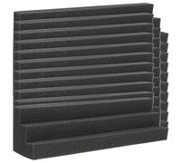 YARNOW Paneles Acústicos De Absorción Sonora Antillamas Cuña, 12 Piezas 7.5x7.5x30 Cm, Espuma Insonorizante Negra Para Trampas De Graves y Aislamiento Acústico Ktv y Estudios