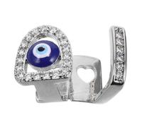 YARNOW Parrilla de Cosplay Ojo Demonio Zirconia, Cobre Plata | Accesorio Hip Hop Brillante, Incluye Pinzas, Ajuste Cómodo, para Halloween, Hombres y Mujeres