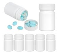 YARNOW Pastillero Portátil 50 Ml 20 Unidades Cierre en Espiral para Almacenamiento Seguro de Pastillas en Viaje y Uso Personal