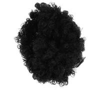 YARNOW Peluca Corta Rizada Afro Negra con Base de Cuero Sintético Cabello Postizo para Cosplay y Fiestas Peluca para Mujer con Rizos Voluminosos y Ajuste Cómodo