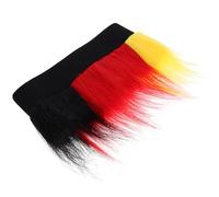 YARNOW Peluca de Aficionado al Fútbol Alemán Tricolor para Día de Partido Diseño Único y Cómodo, Adecuado para Eventos Deportivos y Cosplay Patriótico