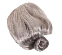 YARNOW Peluca de Disfraz de Anciana con Gafas y Collar Kit de Cosplay de para Fiestas Halloween y Representaciones Teatrales