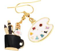 YARNOW Pendientes Colgantes Bandeja de Pintura y Pincel Esmaltados, Joyería Artística para Mujer, Profesora y Estudiante de Arte, Accesorios Ligeros para Uso Diario y Festivales