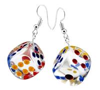 YARNOW Pendientes Colgantes de Dados Transparentes para Mujer Ligeros y Creativos Accesorios de Moda Ideales para Fiestas Escuela y Uso Diario 1 Par