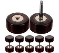 YARNOW Pendientes de Botón para Hombre Forma de Mancuerna Madera y Acero Inoxidable 6 Piezas de 8 MM Pendientes de Imitación de Dilatación Accesorios Casuales para Uso Diario