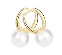 YARNOW Pendientes de Perla Artificiales de Moda para Mujer Pendientes de Aro de Imitación de Color Rojo Vintage Joyería Exquisita para Uso Diario y Eventos Formales