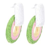 YARNOW Pendientes de Rafia Natural Geométricos Tejidos Mano para Mujer Ligeros y Duraderos Accesorios Bohemios para Playa y Uso Diario Colorido