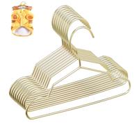 YARNOW Perchas Pequeñas para Ropa de Mascotas y Disfraces, Colgadores Metálicos Dorados Resistentes, Tamaño Mediano 20 Cm, Paquete de 10 Unidades, Adecuado para Armarios y Organización