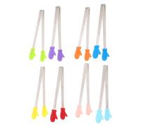 YARNOW Pinzas para Aperitivos Mini de Silicona y Acero Inoxidable Antideslizantes, 8 Piezas para Servir Alimentos en Picnics al Aire Libre y Viajes