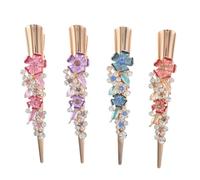 YARNOW Pinzas Pelo Flores Vintage de Aleación, 4 Piezas, Sujeción Cómoda y Diseño Decorativo, para Volver Escuela o Uso Diario