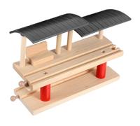 YARNOW Plataforma de Estación de Tren de Madera de Dos Pisos Modelo DIY para Juegos Educativos Infantiles Accesorio de Andén Resistente para Vías y Juguetes Didácticos de Construcción