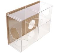YARNOW Plataforma para Hámster de Acrílico Transparente Diseño Modular de 3 Cámaras, Fácil Mantenimiento y Estructura de Madera para Hámster Dorado y Ratones Pequeños