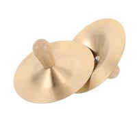 YARNOW Platillos de Cobre Mango de Madera Ergonómico Instrumento de Percusión Manual Pequeño de 12 CM Accesorios Educativos para Baile y Clases de Música Juguetes Musicales Portátiles