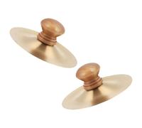 YARNOW Platillos De Mano Para Niños 9 Cm, Mini Instrumento De Percusión Mango De Madera, 2 Piezas, Platillo De Dedo Para Entretenimiento y Baile Infantil