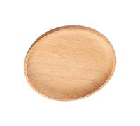YARNOW Plato de Postre de Madera de Haya 12,8 Cm Redondo Color Madera Natural para Servir Frutas y Aperitivos, Accesorio Versátil para Cocina y Decoración del Hogar