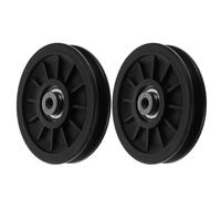 YARNOW Polea de Repuesto Negra de Nylon Cojinetes Reforzados Diámetro 105 MM 2 Piezas para Sistema de Poleas de Gimnasio y Máquina de Pesas Accesorios Fitness para Entrenamiento en