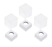 YARNOW Porta Clips Cuadrado Transparente Color Blanco 3 Piezas, Contenedor Pequeño para Clips Magnético, Organizador de Escritorio para Oficina y Escuela