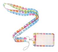 YARNOW Portatarjetas Estampado Elementos Químicos Cordón Transparente, Soporte para Tarjetas de Identificación para Estudios y Uso Diario