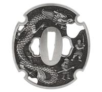 YARNOW Protector de Mano para : Tsuba para Espada Japonesa, Ideal para Entrenamiento en Artes Marciales - Tsuba de Guarda Wakizashi de Estilo Antiguo - Pieza de Repuesto para restauración de Espadas,