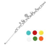 YARNOW Pulsera Ajustable de Acero Inoxidable con Diseño Hueco de Corazón Accesorio Elegante para Muñeca con Núcleo de Algodón para Aceites Esenciales Adecuado para Uso Diario y Viajes