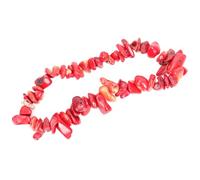 YARNOW Pulsera de Grava Natural para Mujer Brazalete de Piedra Irregular Rojo Coral Cadena Muñeca Resistente a Decoloración Accesorio Adecuado para Fiestas y Uso Diario