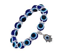 YARNOW Pulsera Del Mal De Ojo Cuentas Azul y Mano De Fátima, Joyería Artesanal, Accesible Unisex, Para Uso Diario y Celebraciones, Diseño Único y Tamaño Ajustable