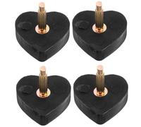 YARNOW Puntas de Tacón en Forma de Corazón para Zapatos de Tacón Alto, Repuesto Negro Pasadores Gruesos y Finos, Accesorio Práctico para Reparación de Calzado Mujer, Uso Cómodo