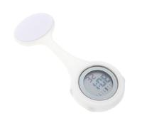 YARNOW Reloj de Bolsillo para Enfermera Pasador Desmontable Esfera Redonda Funda de Silicona Blanca Aleación de Zinc Pantalla Digital Clara y Fecha Ligero y Práctico para Uso