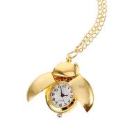 YARNOW Reloj de Bolsillo Vintage Pequeño Unisex con Diseño de Escarabajo, Movimiento de Cuarzo, Cadena Dorada Portátil, Accesorio Retro para Estudiantes y Uso Diario