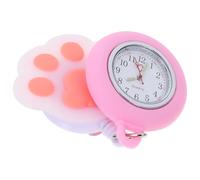 YARNOW Reloj de Creativo en de Pata Forma Diseño Rosa de Gato de Silicona Clip Práctico Fijación Estable y Uso Profesional Enfermera para