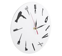 YARNOW Reloj de Pared Redondo para Peluquería y Belleza, Decorativo Silencioso de Acrílico Blanco, Funcionamiento a Pilas, Adecuado para Salón, Barbería y Decoración Moderna del Hogar